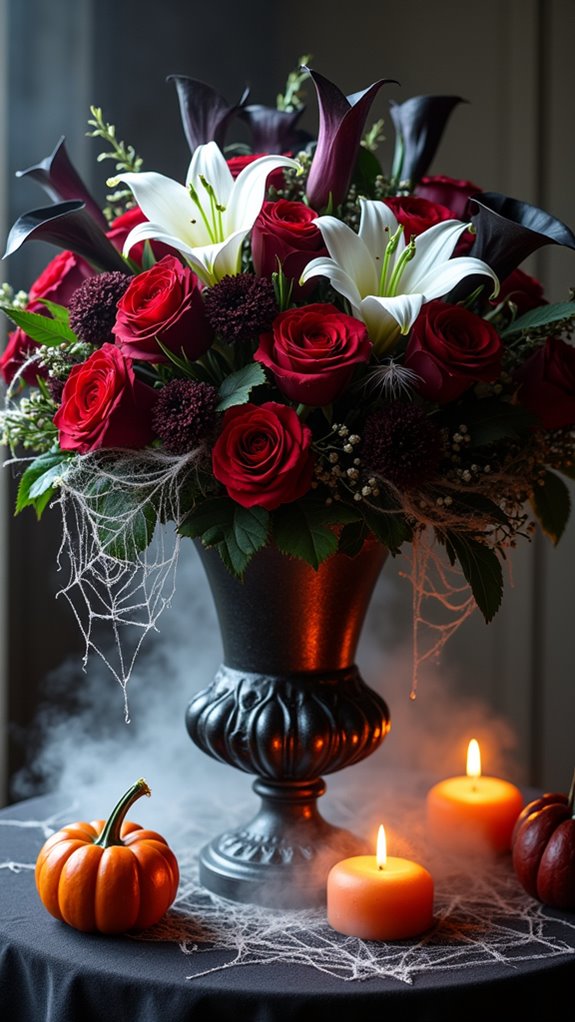 spooky halloween floral arrangements
