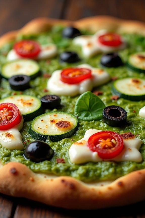 spooky halloween green pizza