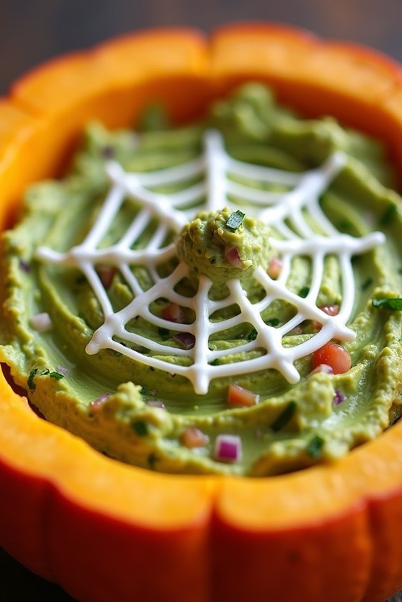 spooky halloween guacamole dip