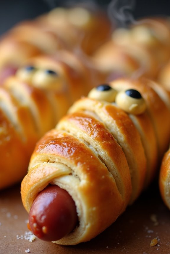 spooky halloween hot dogs