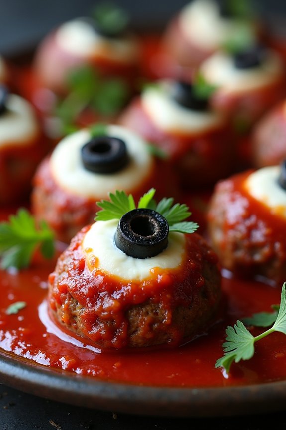 spooky halloween meatball appetizers