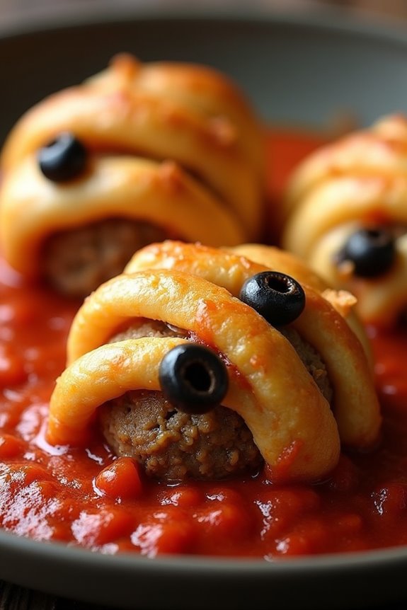 spooky halloween meatball dish