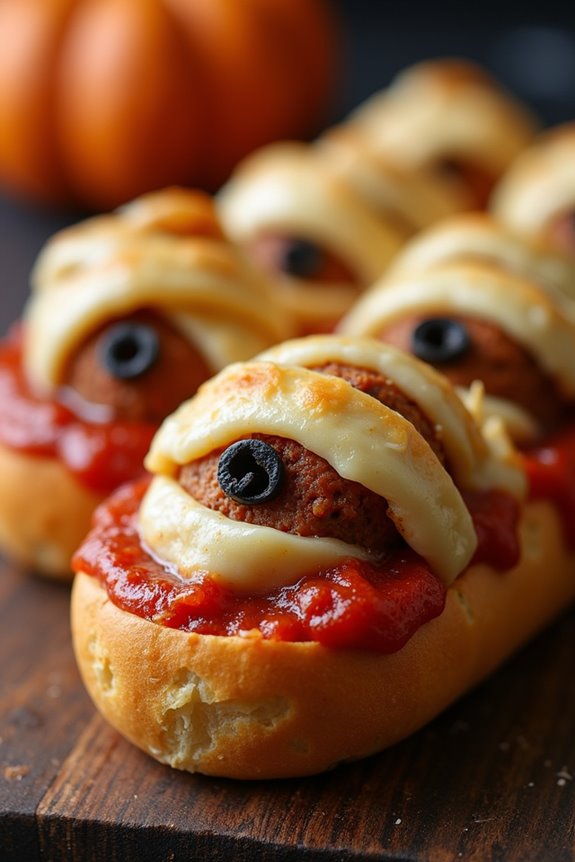 spooky halloween meatball subs