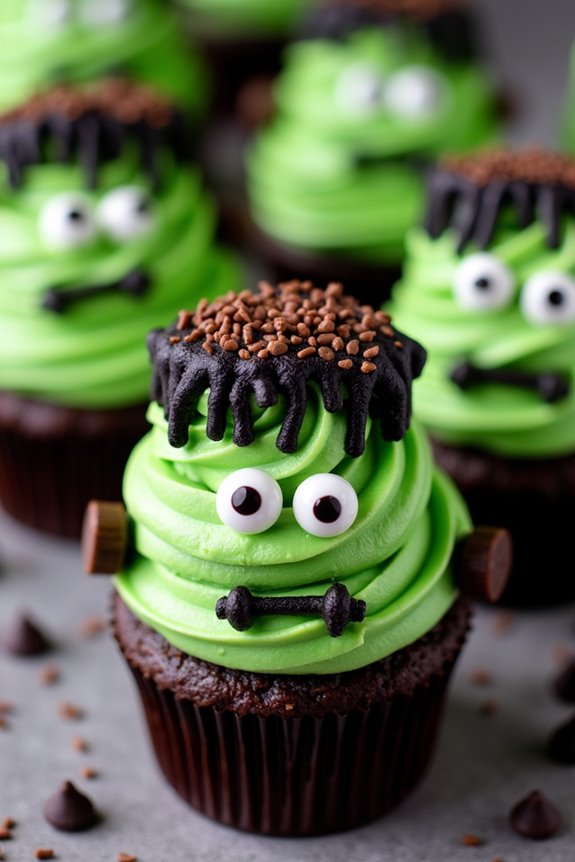 spooky halloween monster cupcakes