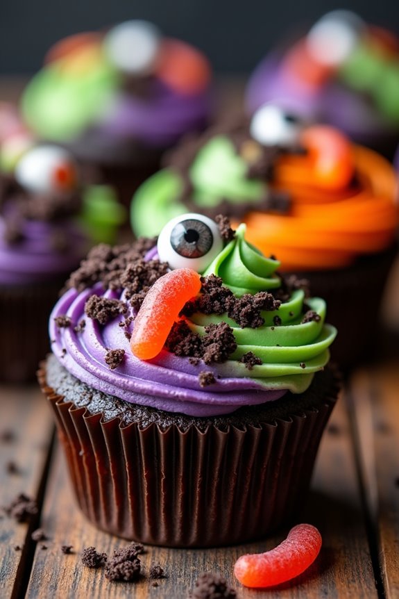 spooky halloween monster muffins