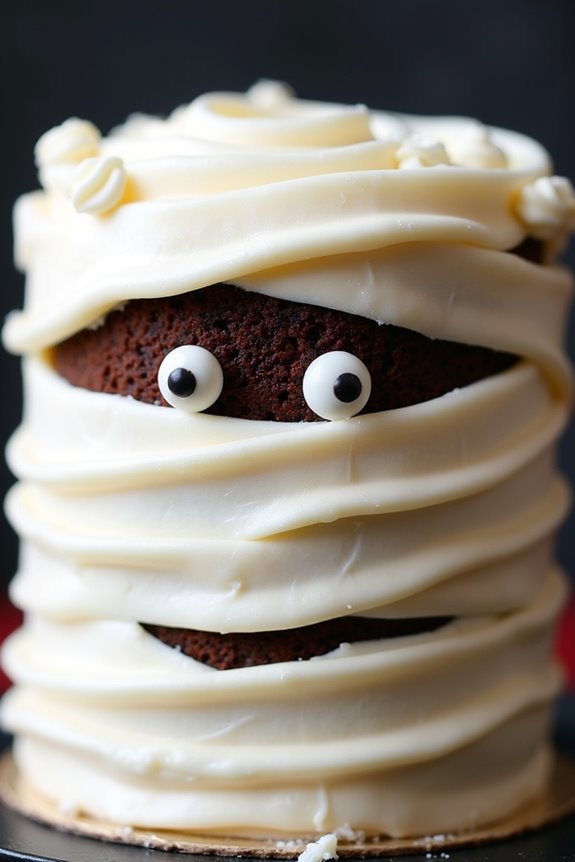 spooky halloween mummy cake