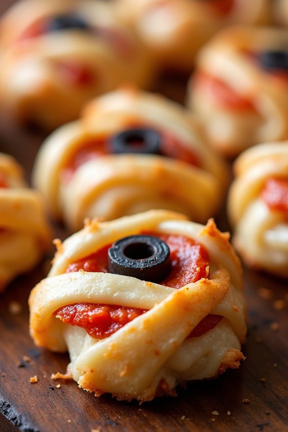 spooky halloween pizza bites