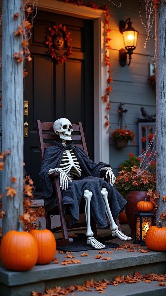 spooky halloween porch display