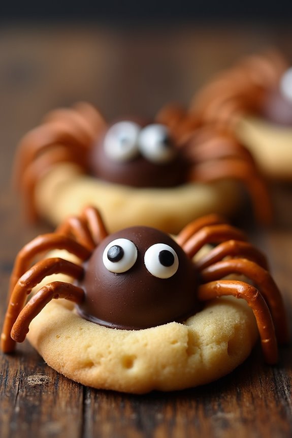 spooky halloween spider cookies
