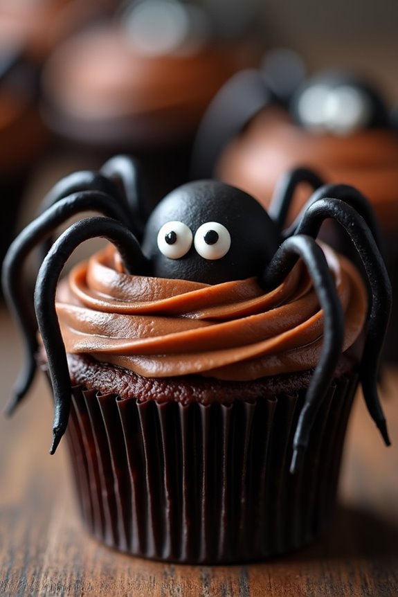spooky halloween spider cupcakes