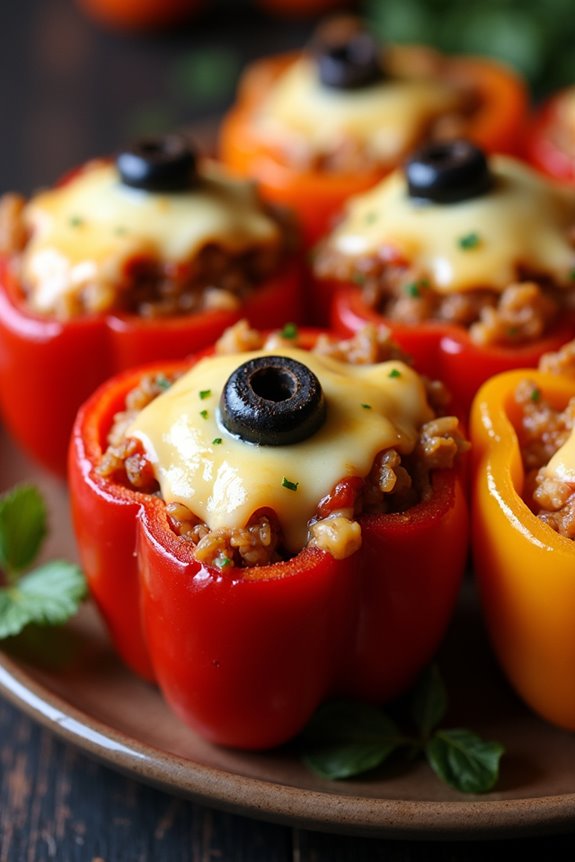 spooky halloween stuffed peppers