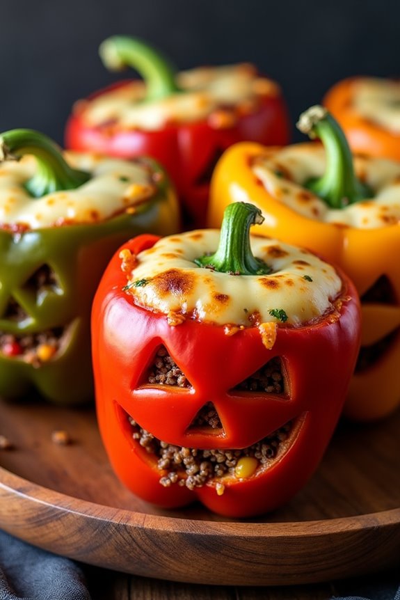 spooky halloween stuffed peppers