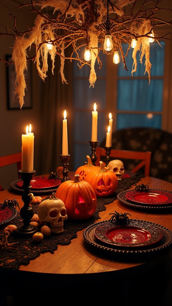spooky halloween table settings