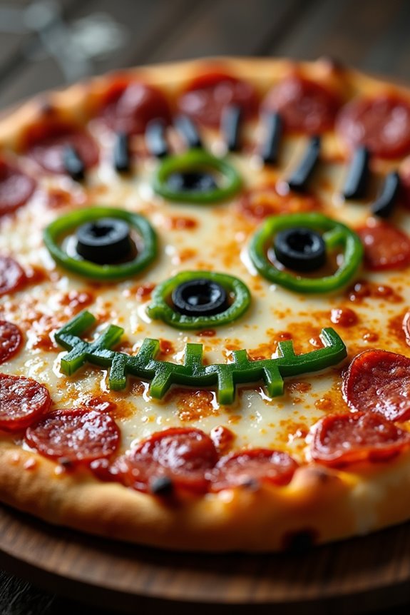 spooky halloween themed pizza creation