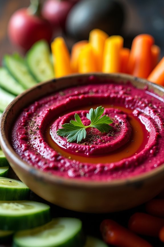 spooky healthy beetroot dip