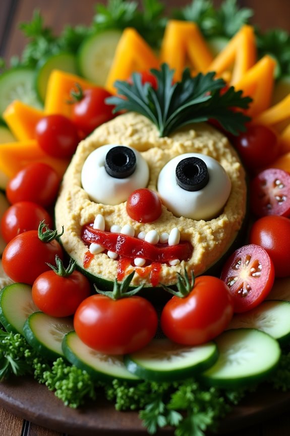 spooky healthy veggie platter