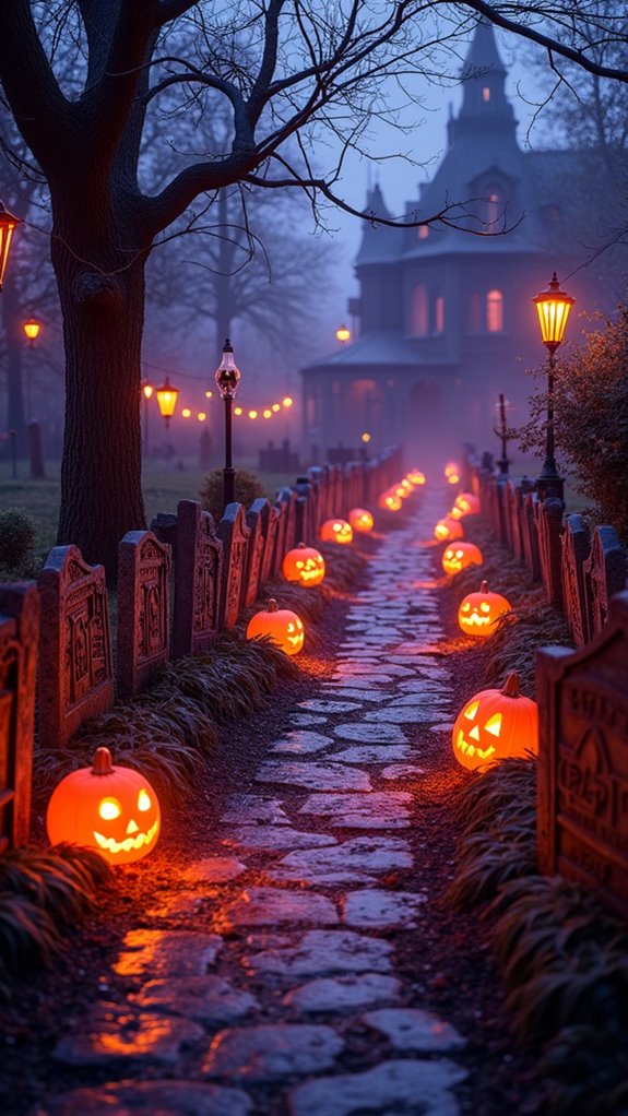 spooky illuminated candy pathway
