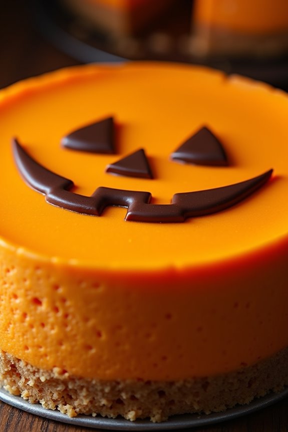 spooky jack o lantern cheesecake delight