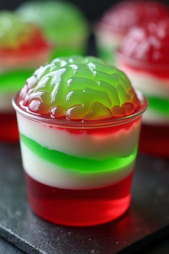 spooky layered brain jello