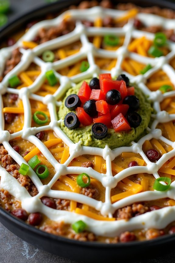 spooky layered taco dip