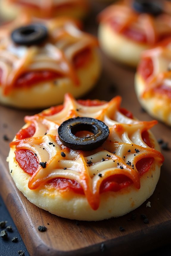 spooky mini pizza bites