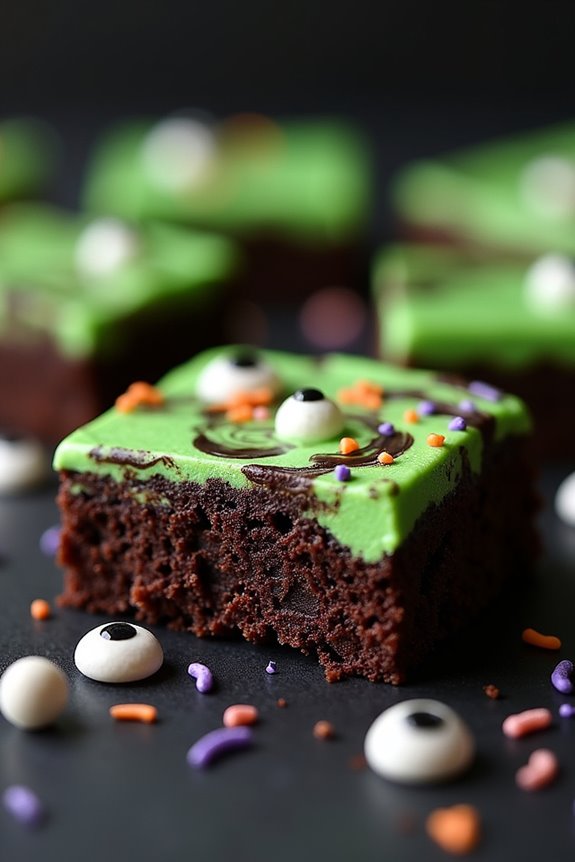 spooky mint chocolate brownies