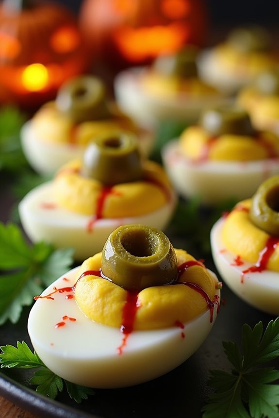 spooky monster eye appetizers