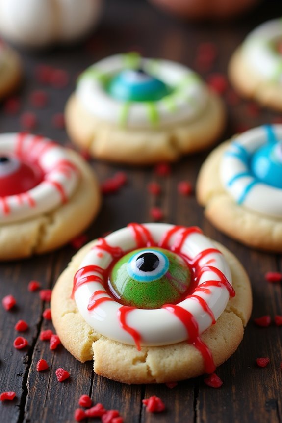 spooky monster eyeball cookies