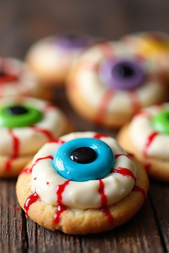 spooky monster eyeball cookies