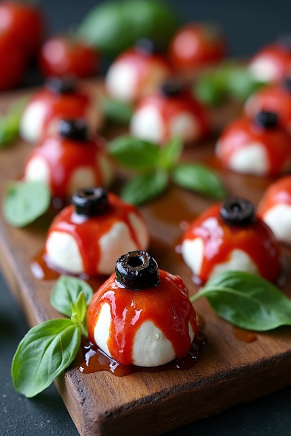 spooky mozzarella eyeball bites