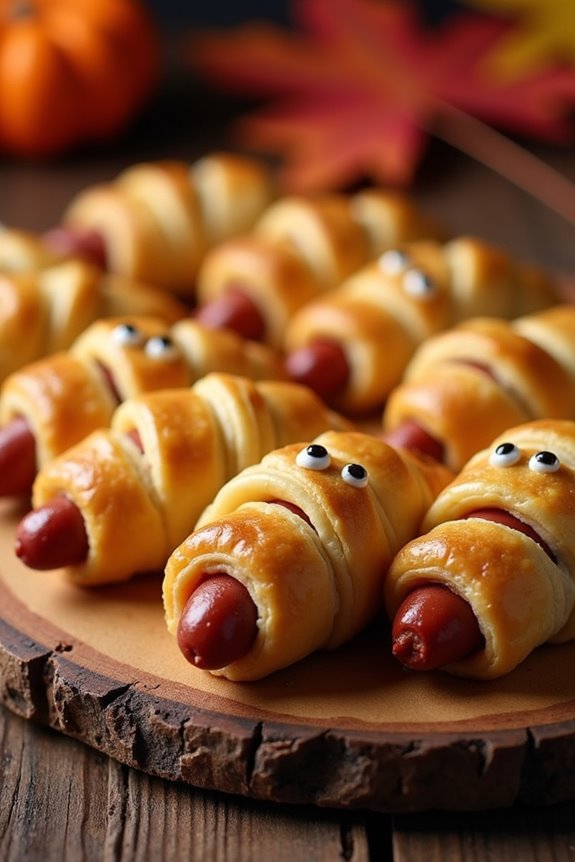 spooky mummy hot dogs