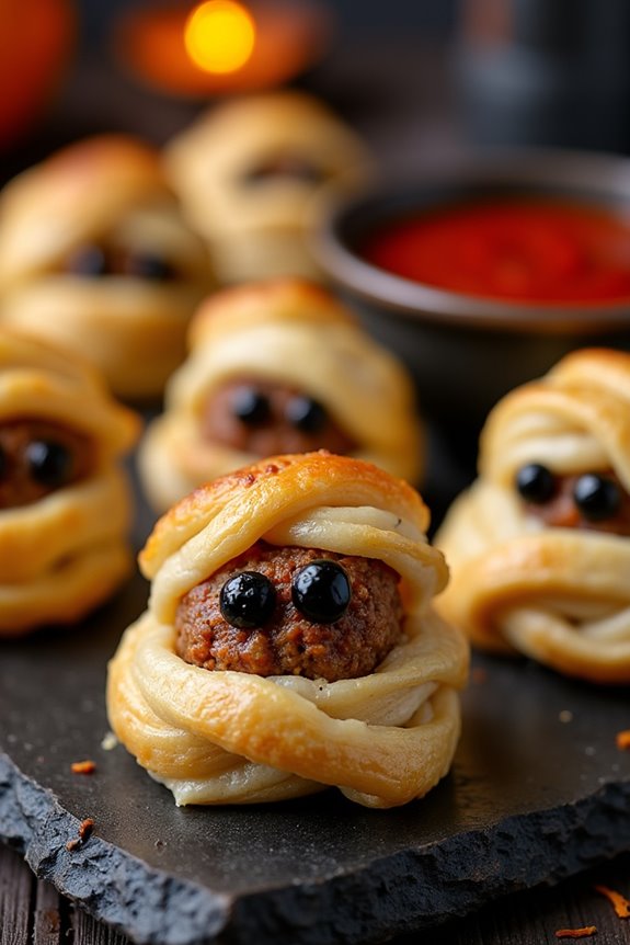 spooky mummy meatballs recipe