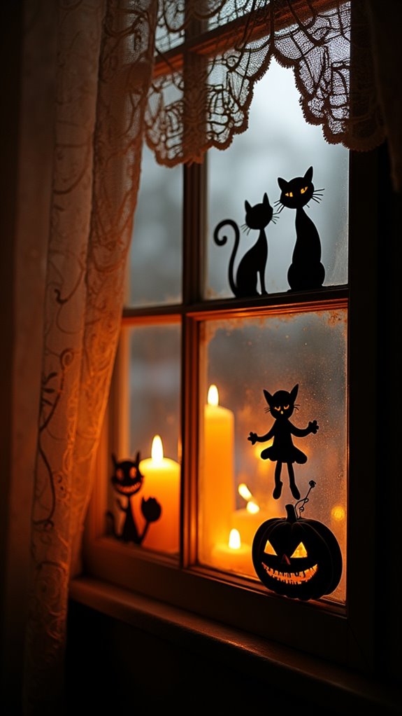 spooky nostalgic window silhouettes