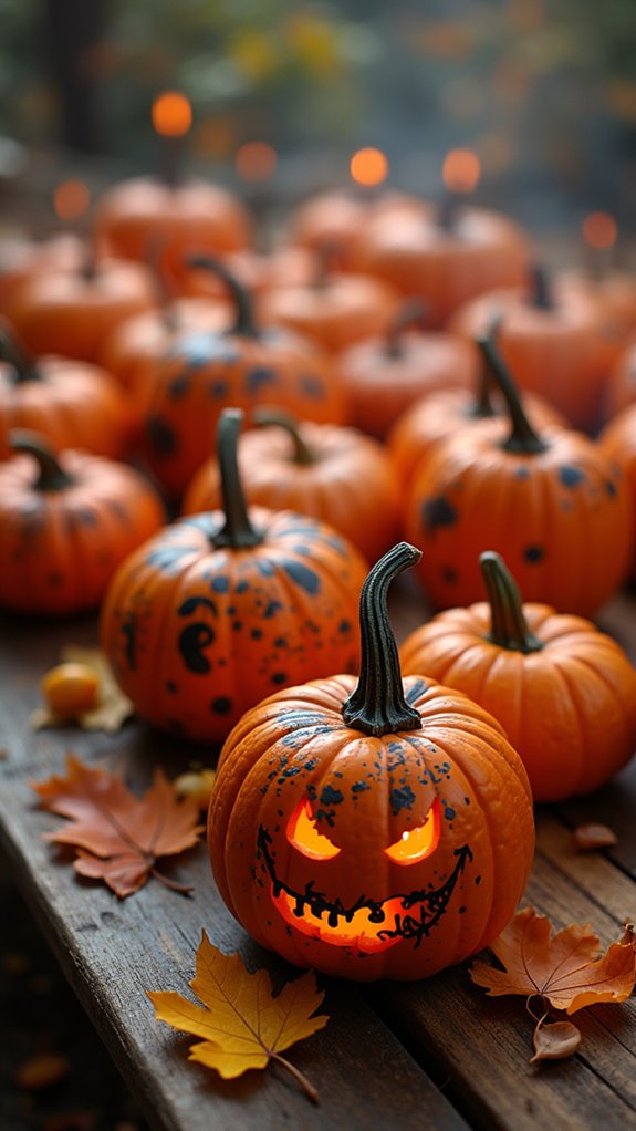 spooky pumpkin painting project