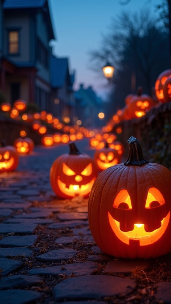 spooky pumpkin silhouettes glow