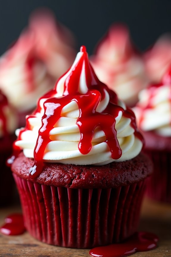spooky red velvet cupcakes