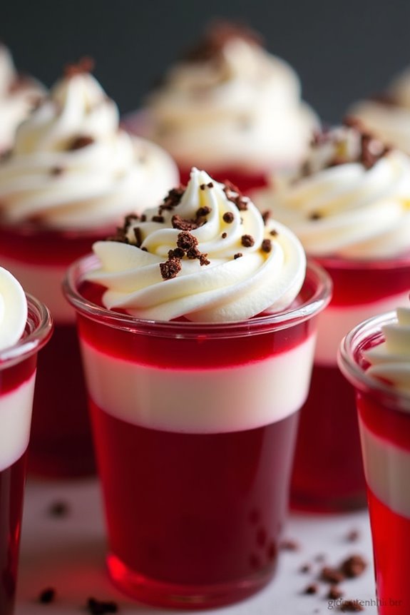 spooky red velvet jello shots