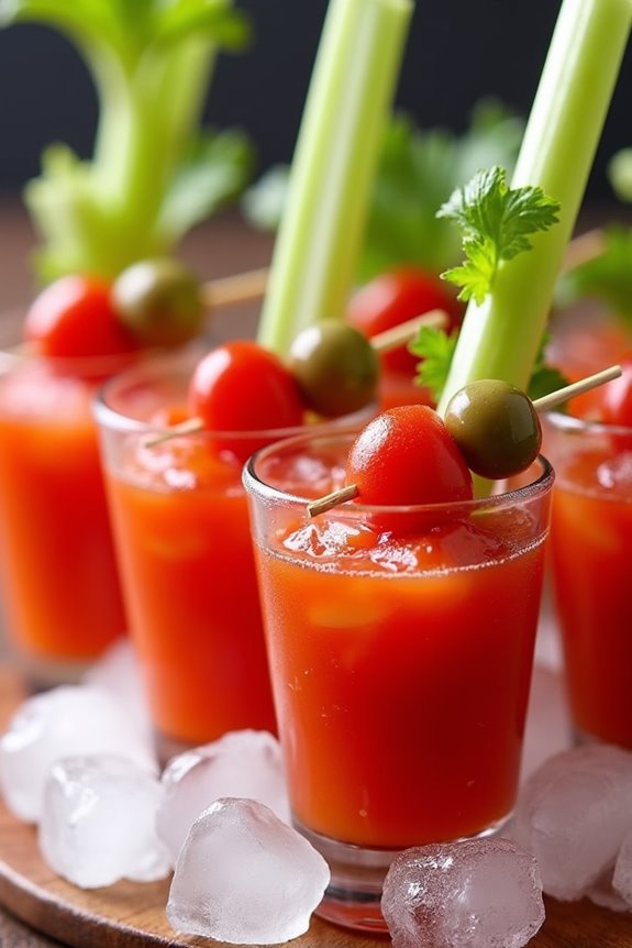 spooky savory cocktail shots