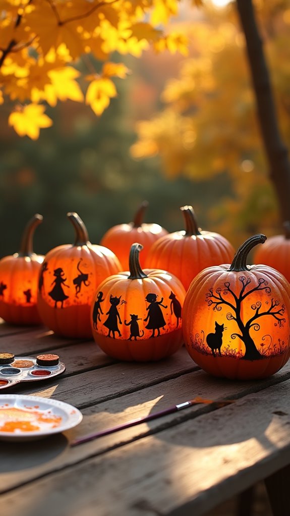 spooky silhouette pumpkin art