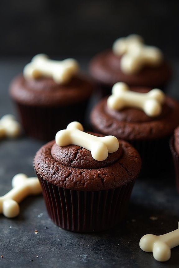 spooky skeleton bone cupcakes