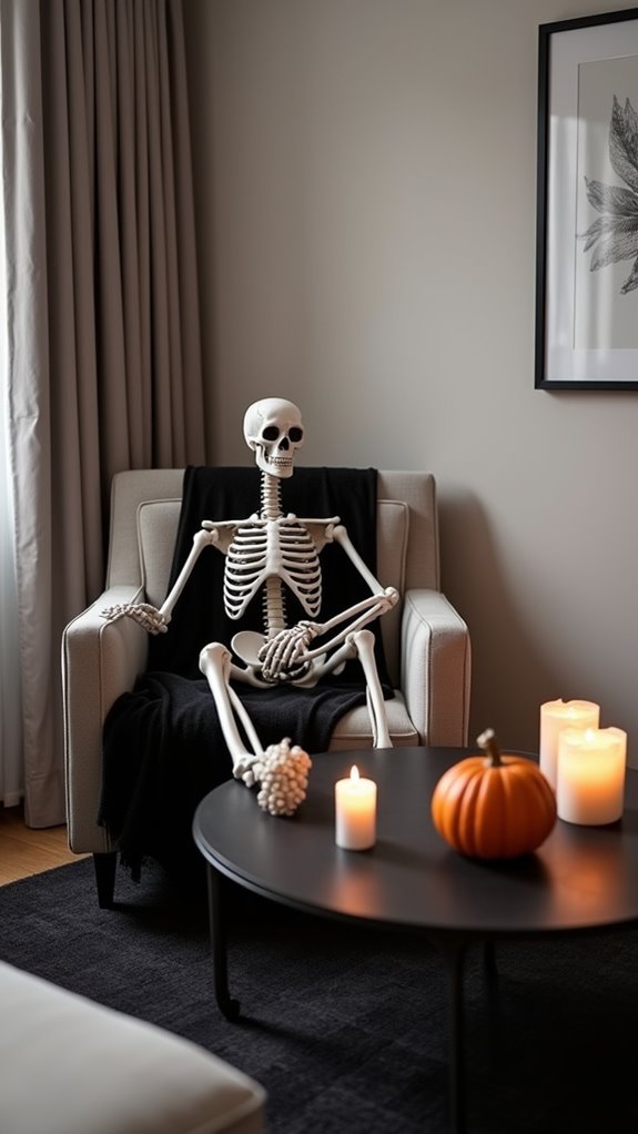 spooky skeletons enhance decor