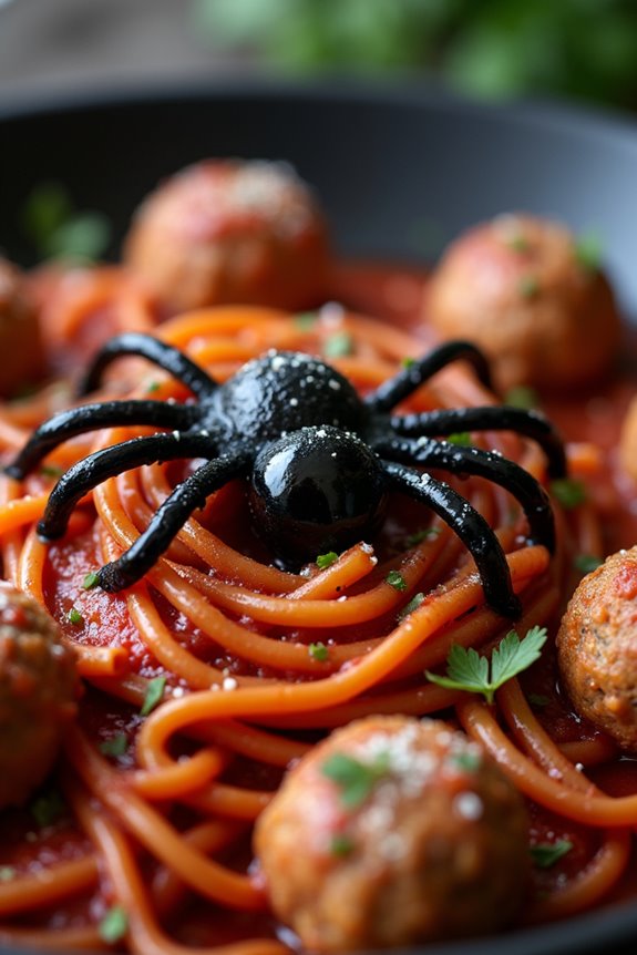 spooky spider spaghetti recipe