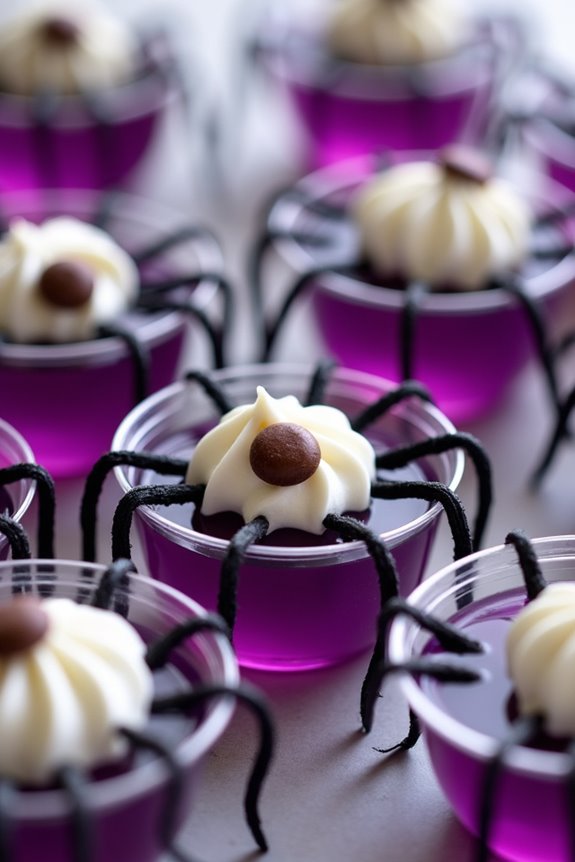 spooky spider themed jello shots