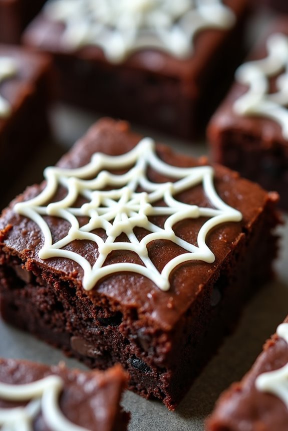 spooky spider web brownies