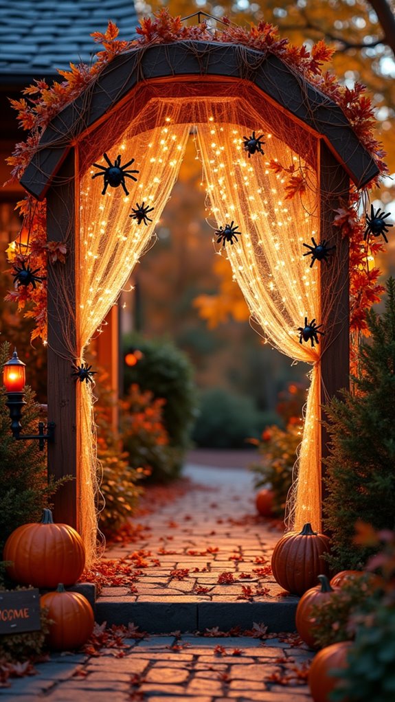 spooky spider web decor