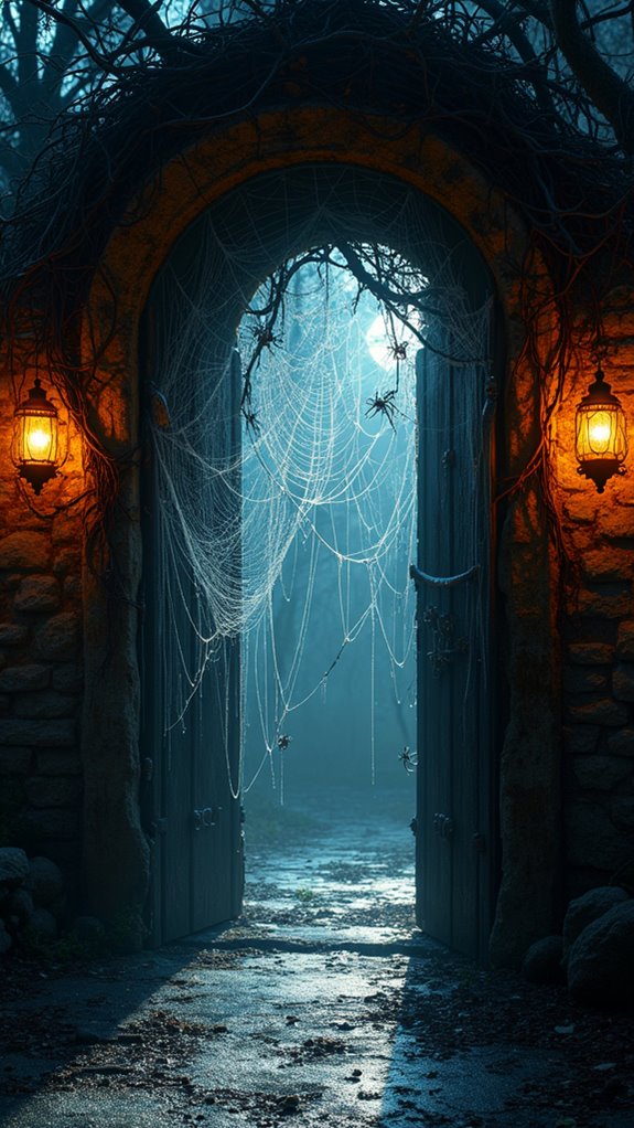 spooky spider webs glow