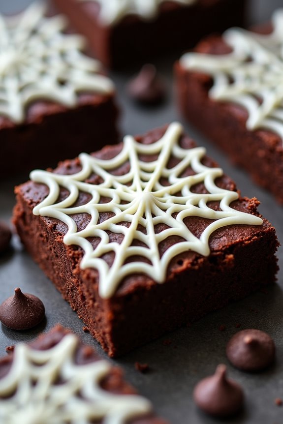 spooky spiderweb brownies recipe