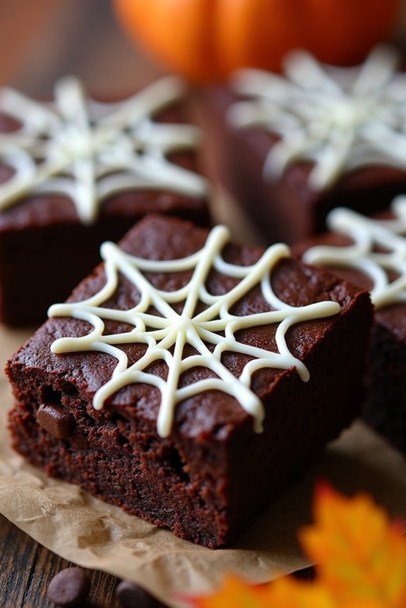 spooky spiderweb brownies recipe