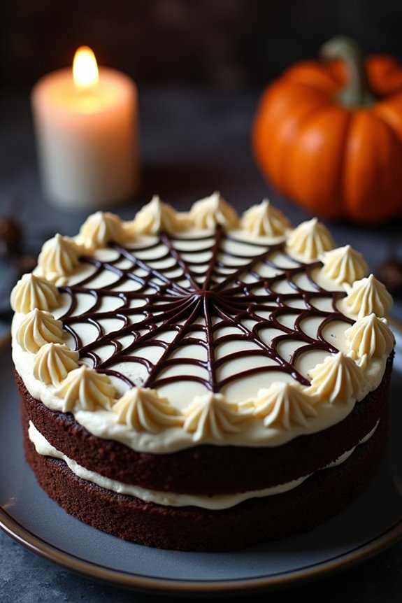 spooky spiderweb cake recipe