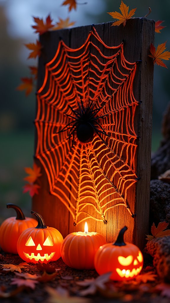 spooky string art crafting